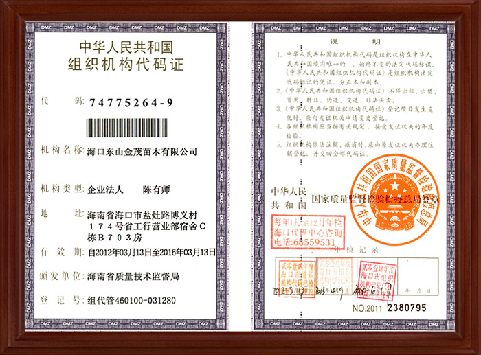 组织机构代码证